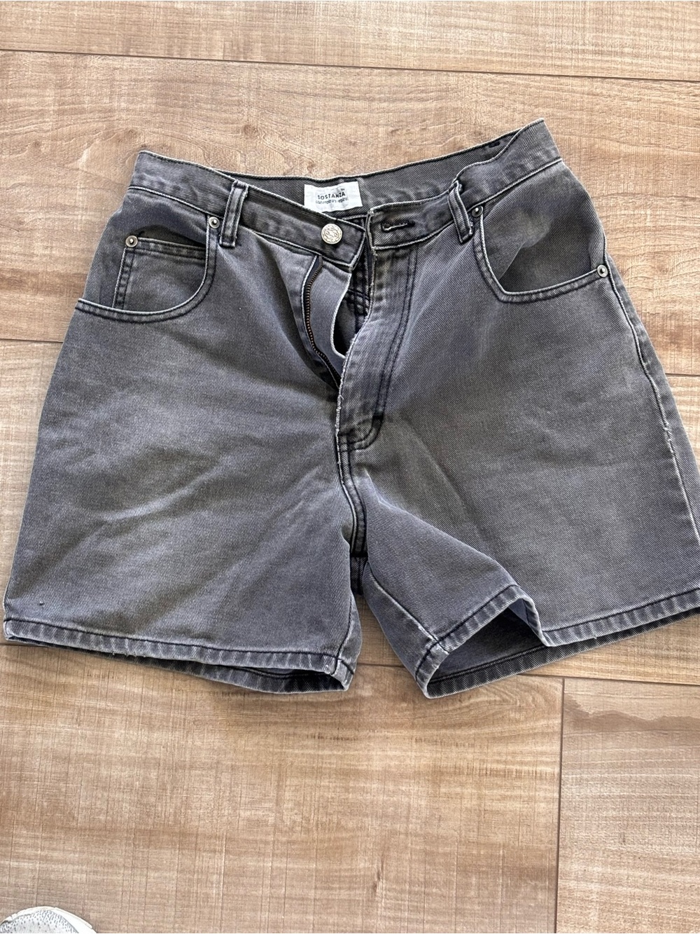 High-Rise Washed Gray Women's Denim Shorts